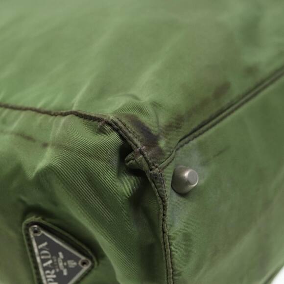 PRADA Hand Bag Nylon Khaki Silver - Picture 14 of 16